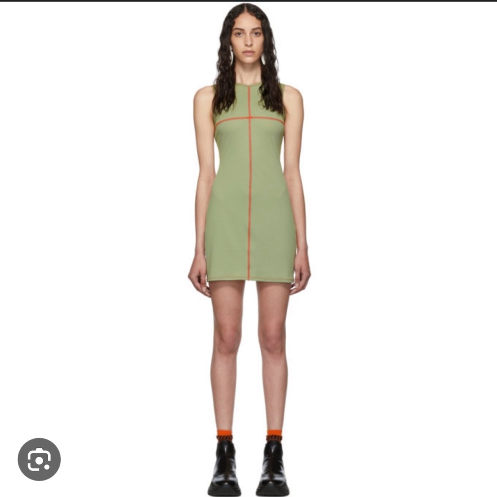 Eckhaus Latta Green Sport Dress Contrast Seam Small